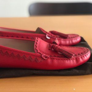 Tod's Red Patent Leather Gommino Loafers